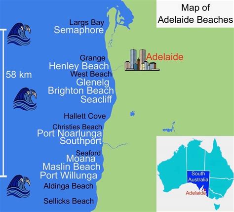 Adelaide Beaches Map