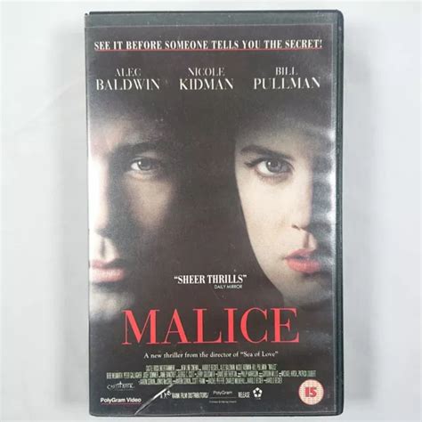 Malice Big Box Pre Post Cert Ex Rental Vhs Pal Polygram