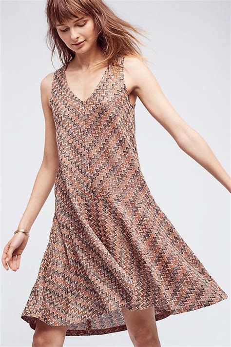 Nwt Anthropologie Westwater Chevron Knit Brown Dress By Maeve M Ebay