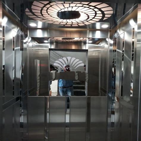 6 Stainless Steel Glass Finished Passenger Elevator Cabin For