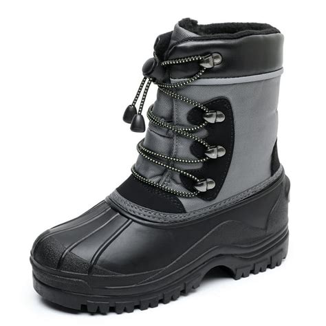 Apakowa Unisex Kids Winter Snow Boots Waterproof Insulated, Black, Little Kid/Big Kid - Walmart.com