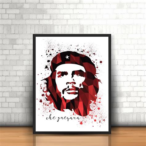 Che Guevara Digital Art Print Inspirational Wall Art Watercolor