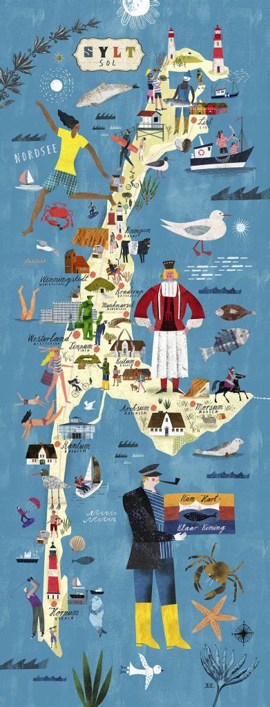 large Sylt poster map for the community of Sylt – Martin Haake ...