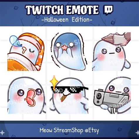 Animated Halloween Ghost Twitch And Discord Emotes Pack Set Etsy