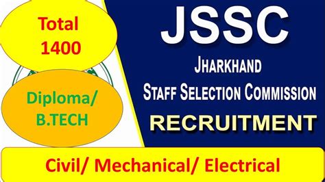 JSSC JE Vacancy 2023 CIVIL Mechanical Electrical