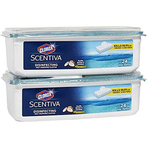 Clorox Scentiva Disinfectant Wet Mopping Cloths Pacific Breeze