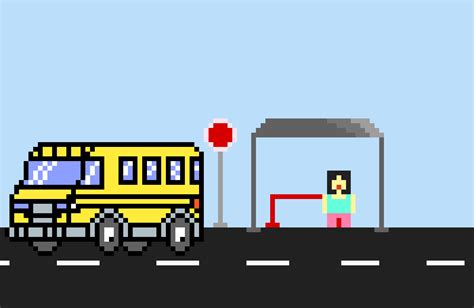 Pixilart Bus Stop By ASHLEY OMG