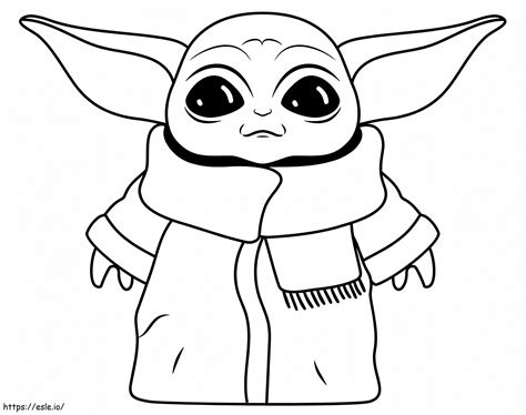 Cute Baby Yoda Coloring Page