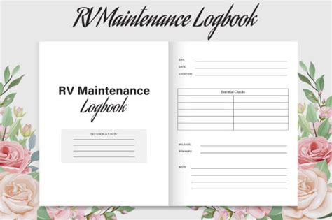 RV Maintenance Logbook KDP Interior Graphic By Printile Creative Fabrica