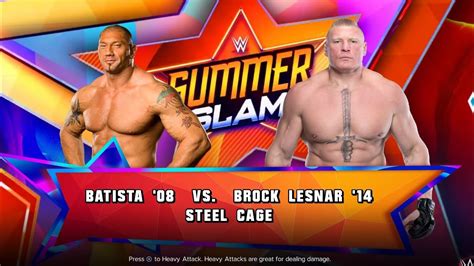 Brock Lesnar Vs Batista Steel Cage Match Wwe 2k23 Youtube