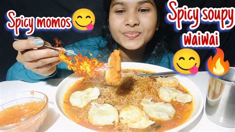 Asmr Spicy Soup Waiwai🥵momos🔥 Spicy Soup Waiwai Spicy Momos