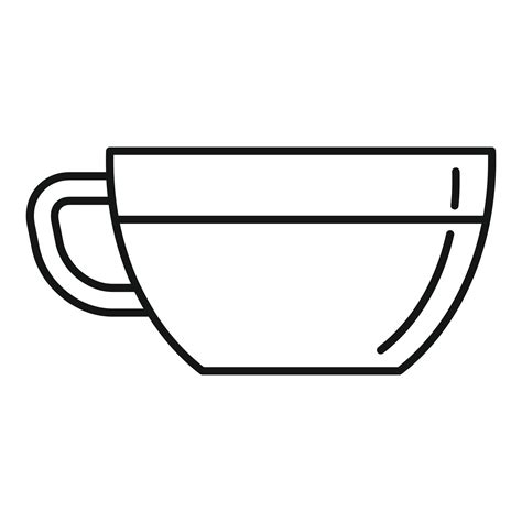 Transparent Tea Cup Icon Outline Vector Morning Cafe Vector