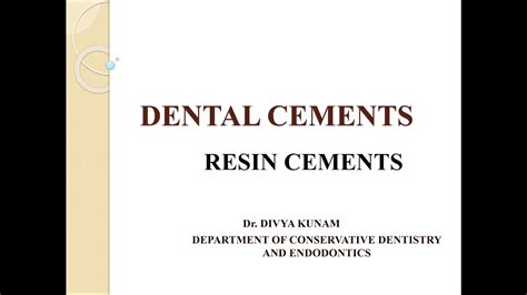 Resin Cements Youtube