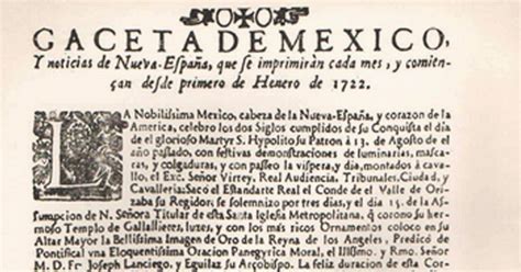 Se publica en México el primer periódico de América Latina History