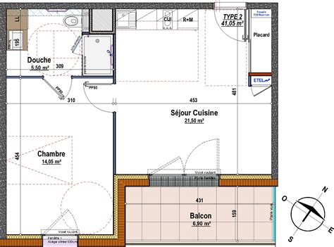 Plan Appartement T2 De 41 05 M² Neuf Résidence « Les Senioriales De