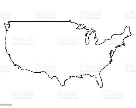 Map Of Usa Stock Illustration Download Image Now Cartography Contour Line Cut Out Istock