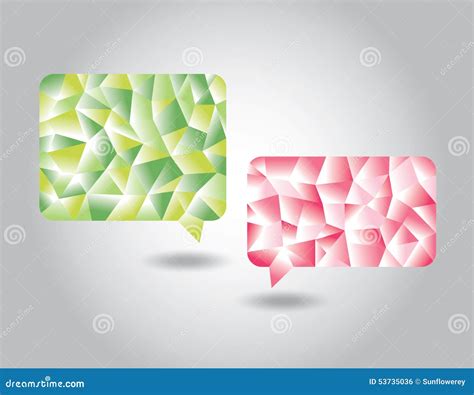 Set Of Low Poly Geometric Speech Bubbles Stock Vector Illustration Of