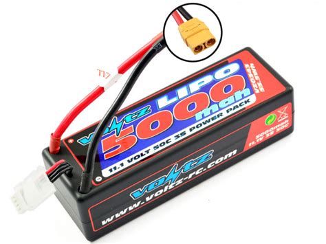 Voltz 5000mAh 3S 11 1V 50C Hard Case LiPo RC Car Battery W XT90