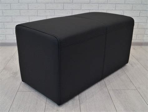 Quattro Meble Schwarz Echtleder Hocker 40x40x40cm Sitzhocker Rindsleder