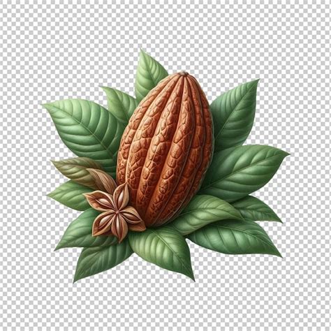 Premium PSD Fresh Cocoa Bean Isolated Transparent Background Ai