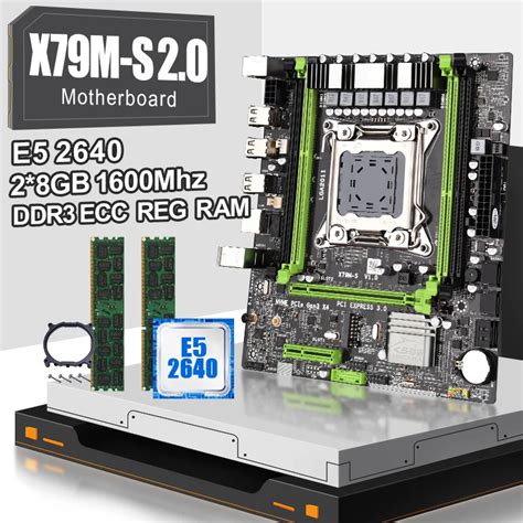 JINGSHA X79 motherboard X79M-S 2.0 set with XOEN E5 2640 and 2*8gb=16gb ...