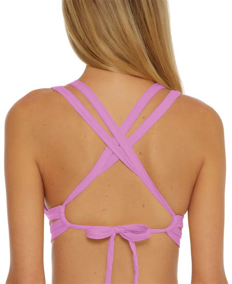 Becca Womens Pink Color Code Split Strap Bikini Top Couturepoint