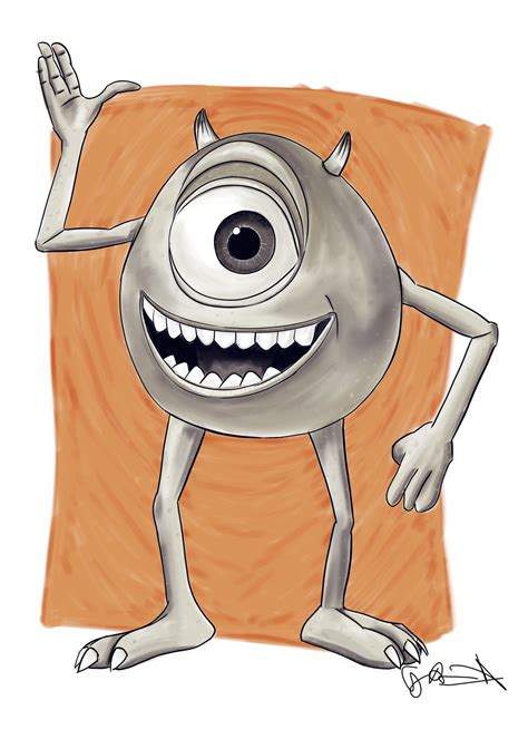 Mike Wazowski from Monsters, Inc Digital Drawing by logan7ms on DeviantArt