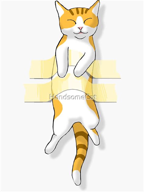 Taping Cat 2 Sticker For Sale By Handsomecat Redbubble