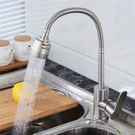 Stainless Steel Pull Out Down Kitchen Sink Faucet Mixer Hot And Cold Water Tap Pull Out