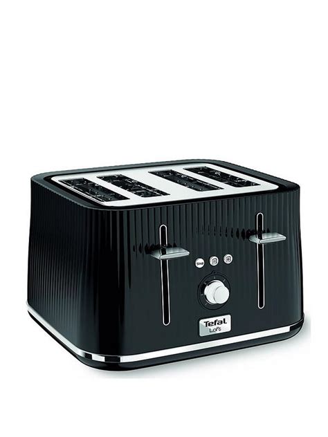 Tefal Loft 4 Slice Toaster, Black, TT760840 | Very