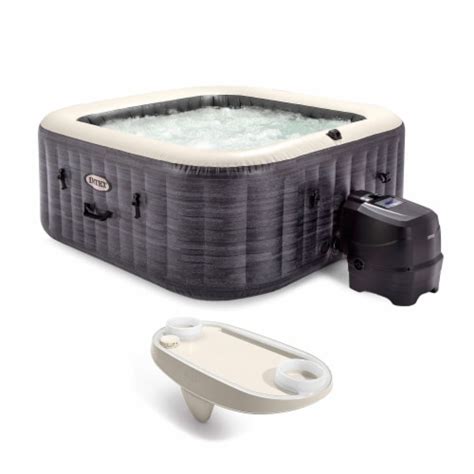 Intex Purespa Plus Inflatable Square Hot Tub Spa With Tablet Phone Tray White Piece Fry