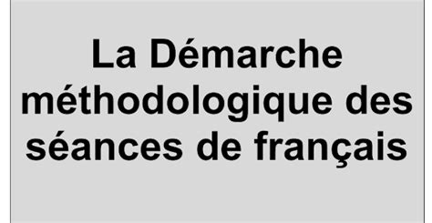 méthodologie de français