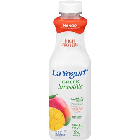 La Yogurt Mango Smoothie Lowfat La Yogurt Probiotic Mango Greek Smoothie Lowfat Yogurt 32 Fl Oz