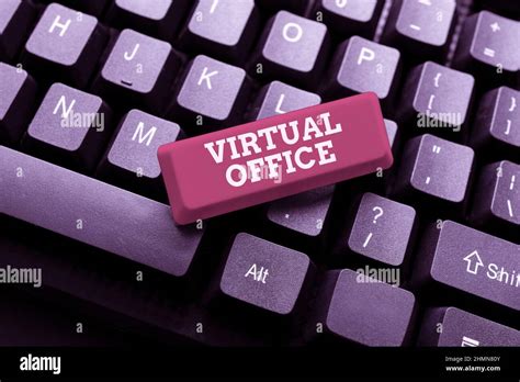 Conceptual Caption Virtual Office Business Concept Virtual Office