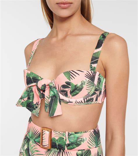 Clara Palm Print Bikini Top In Pink Alexandra Miro Mytheresa