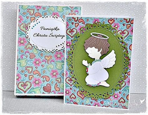 aniołek na chrzest niepowtarzalne scrapbooking ღ art Madam pl