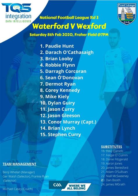 Waterford GAA On Twitter The Waterford Senior Football Team To Play