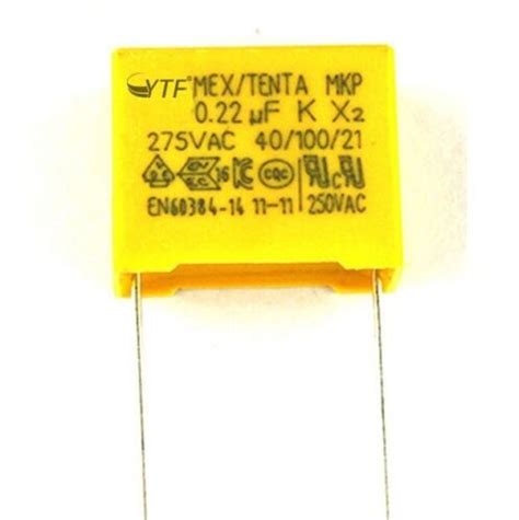 0 22uF 275Vac X2 Safety Capacitor 220n 224K 40 100 21 Pitch 15mm Mains