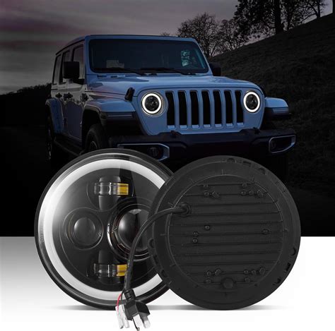 Faros Led Para Moto 7 Faros H4 Led Ojo De Amgel Para Moto Y Jeep De