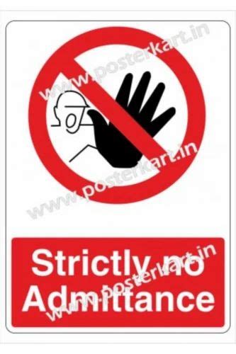 Art Board Paper Rectangle Strictly No Admittance Promotional Posters