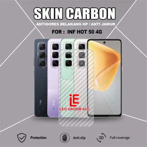 Jual INFINIX HOT 50 4G SKIN CARBON ANTI JAMUR ANTIGORES BELAKANG GARSKIN INFINIX HOT 50 4G SC01