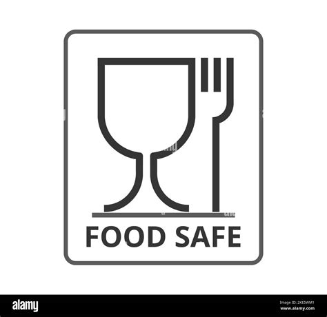 Monochromatic Food Safe Symbol Concept Of Food Contact And Safety