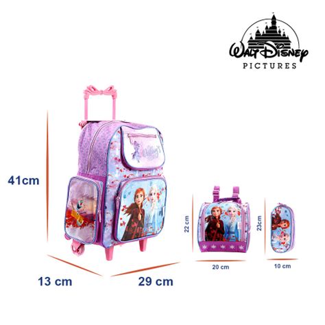 Kit Mochila Escolar Infantil Frozen Elsa E Anna Disney Rodinhas No