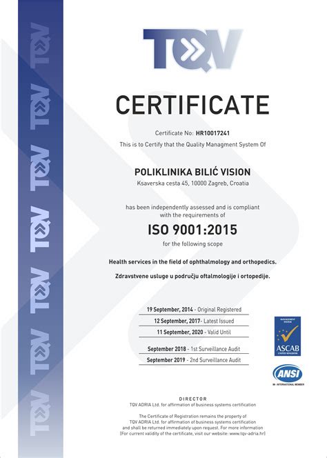 Certifikat Kvalitete Iso 9001