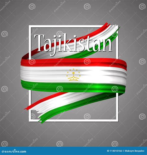 Tajikistan Flag. Official National Colors. Tajikistan`s 3d Realistic ...