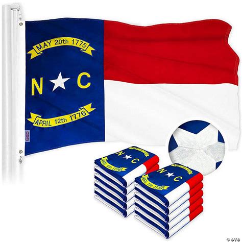 G128 North Carolina Nc State Flag 3x5ft 10 Pack Embroidered Polyester