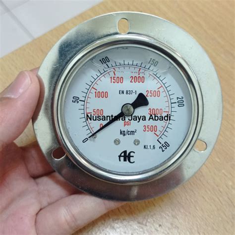 Jual Pressure Gauge Payung Stainless Inchi Bar Psi Ae