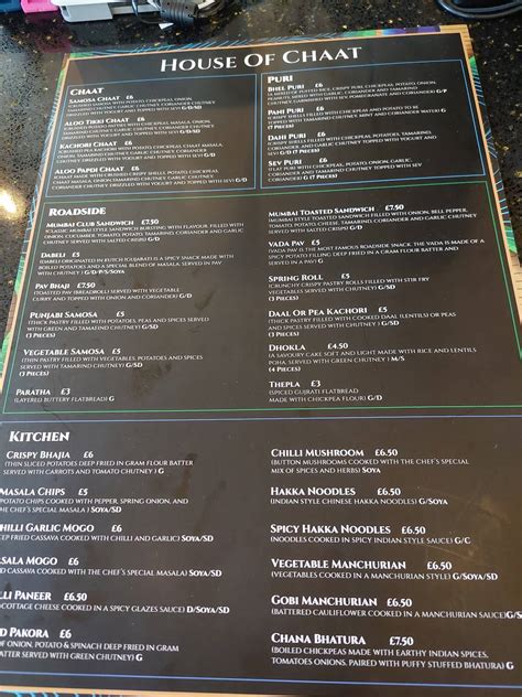 Menu At House Of Chaat Restaurant Slough