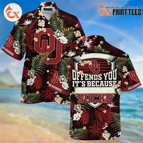 Buy Oklahoma University Basketball Hibiscus Flowers Summer Shirt