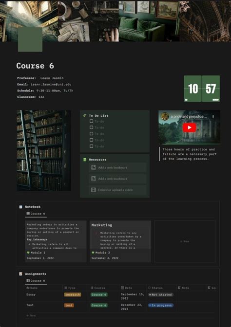 Dark Academia Notion Template A Student Planner For The Creatively